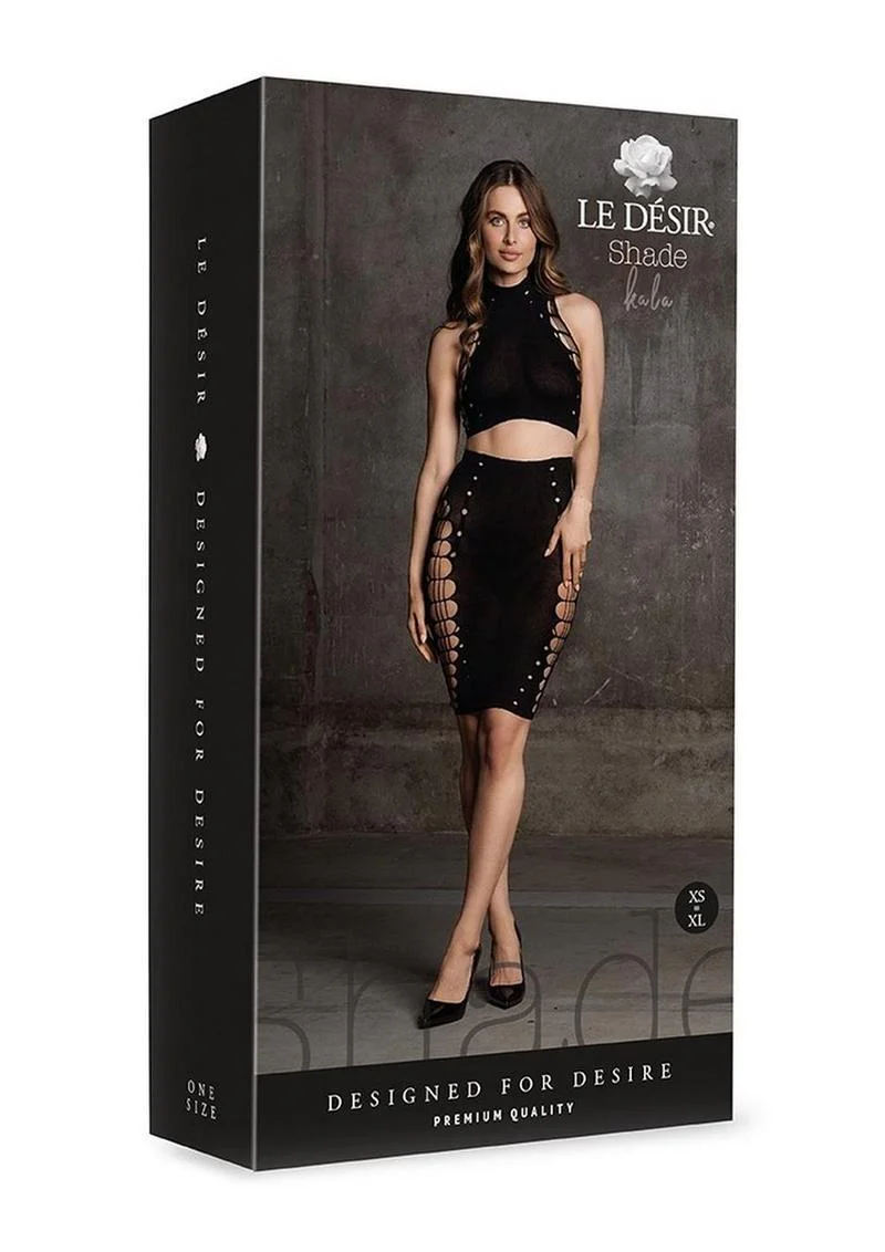 Le Desir Shade Kala Xxxvii Two Piece with Turtleneck, Crop Top and Skirt - Image 3