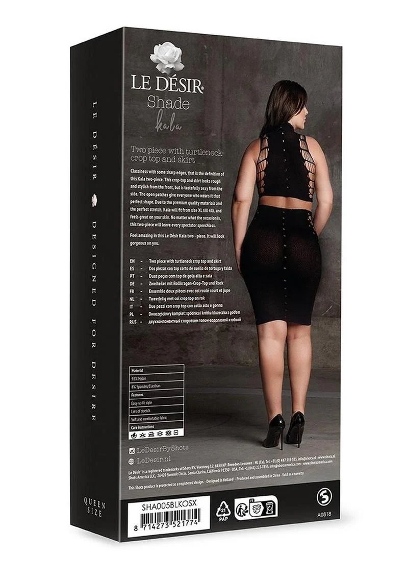 Le Desir Shade Kala Xxxvii Two Piece with Turtleneck, Crop Top and Skirt - Image 8