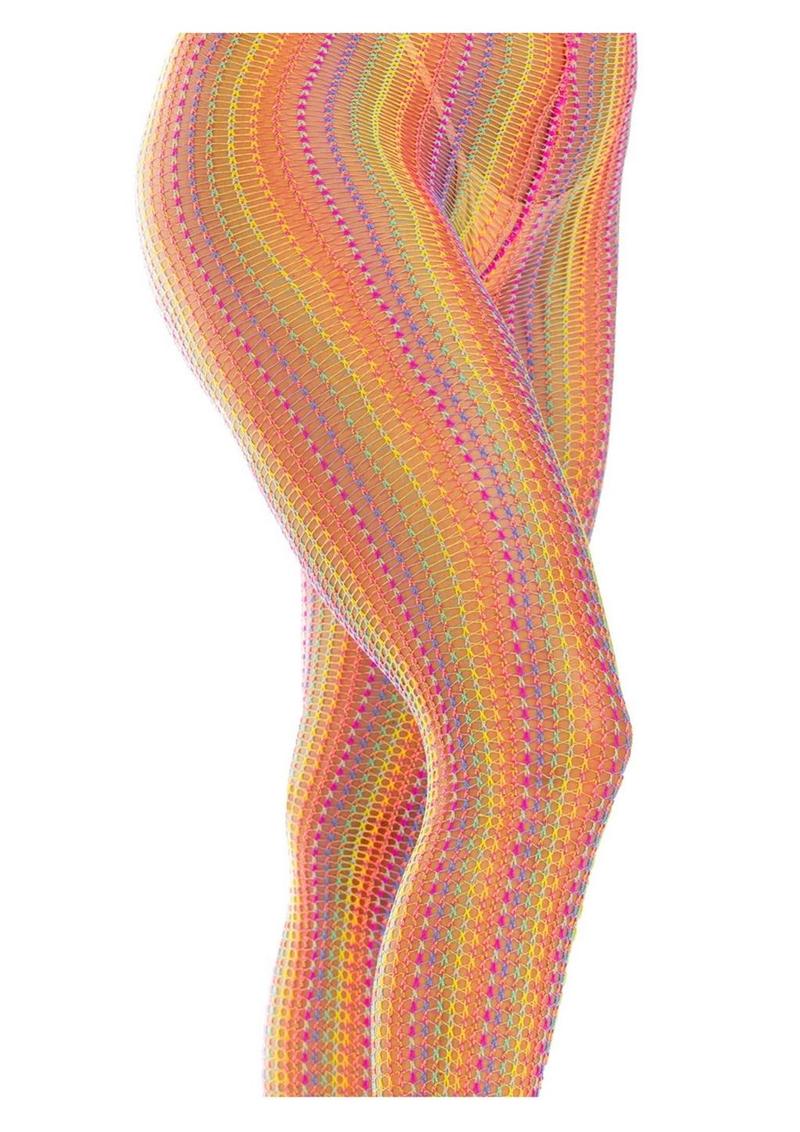 Leg Aventue Rainbow Crochet Net Tights - Image 4