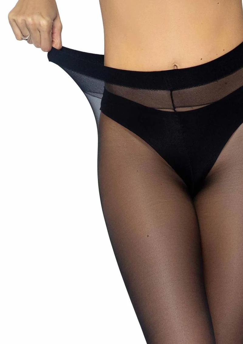 Leg Avenue Opaque Sheer to Waist Tights with Cotton Crotch - Image 5