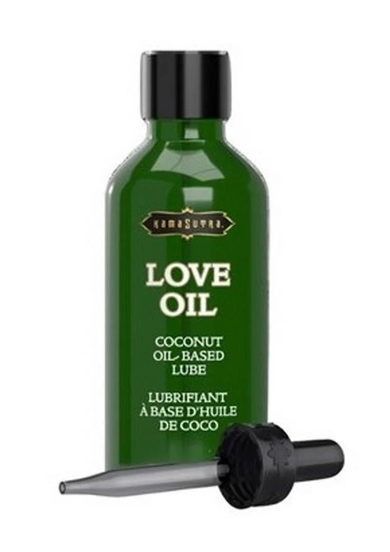 Love Oil Coconut Based Lubricant .50oz Mini Bottle with Dropper - Image 3