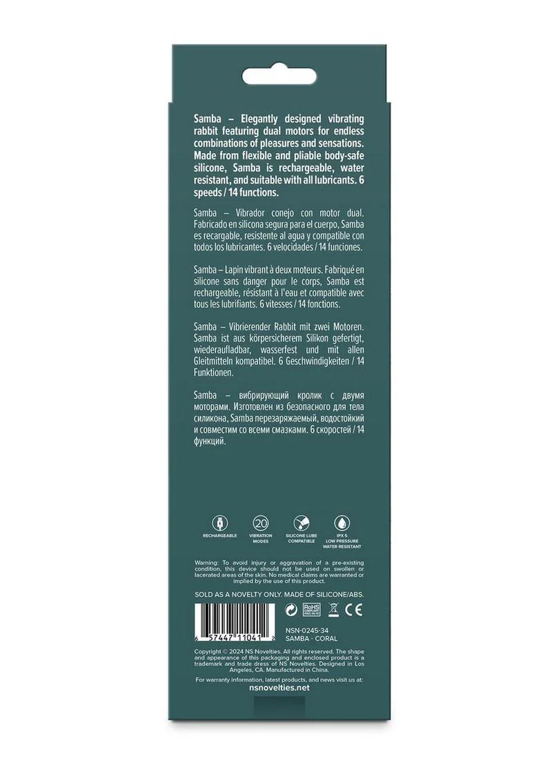 Lust-N-Dreams Samba Rechargeable Silicone Rabbit Vibrator - Image 4