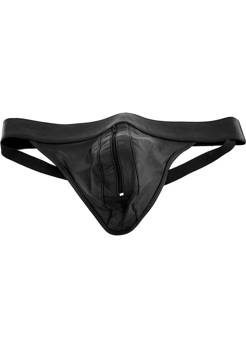 Rouge Leather Zip Jocks - Image 3