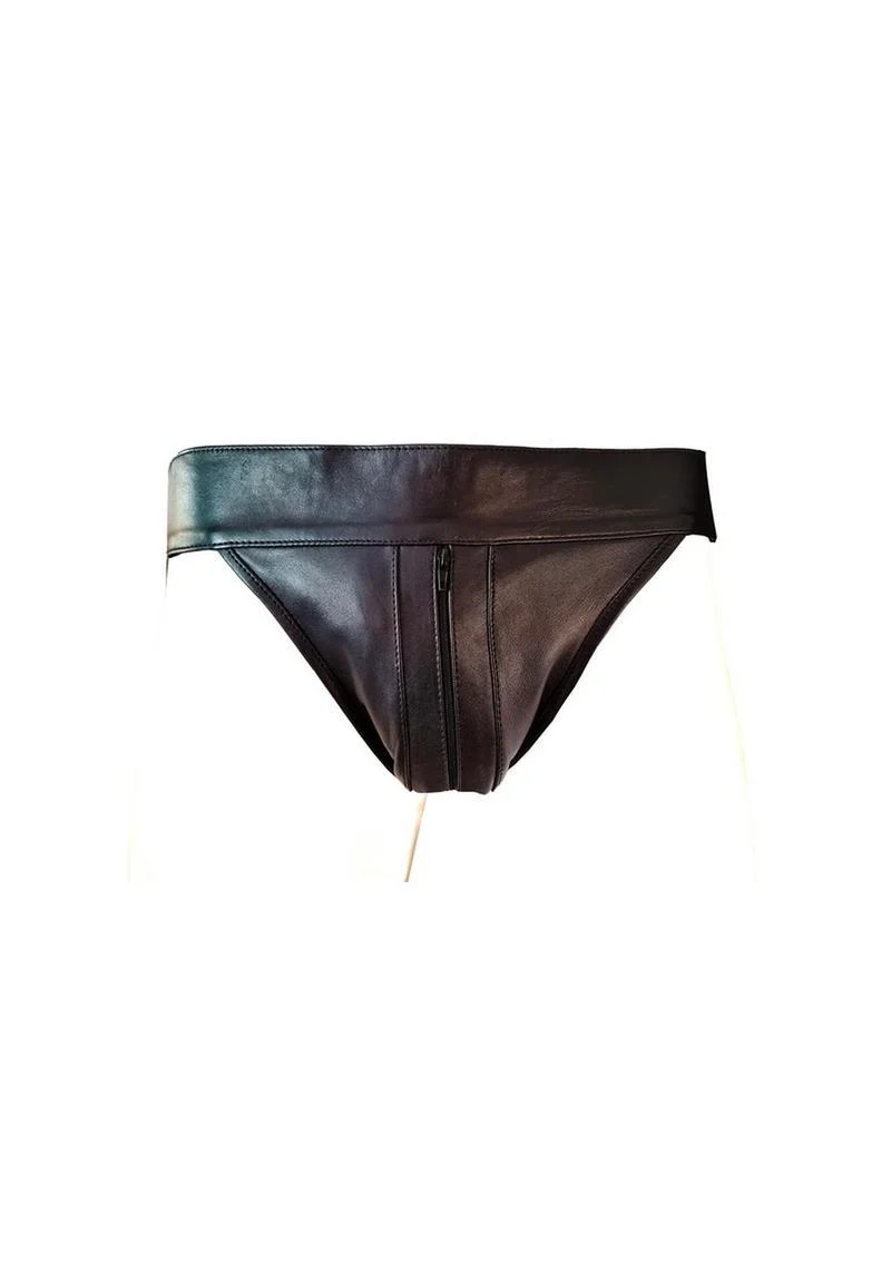 Rouge Leather Zip Jocks - Image 4