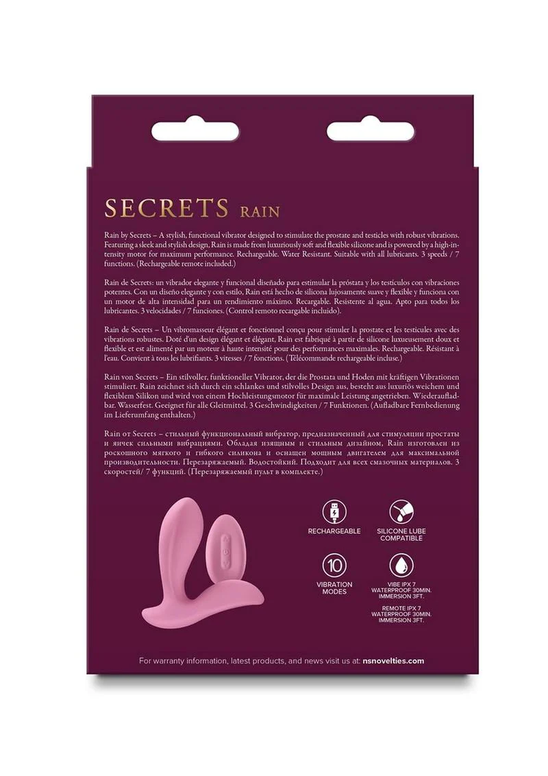 Secrets Rain Rechargeable Silicone Vibrator with Remote - Image 4