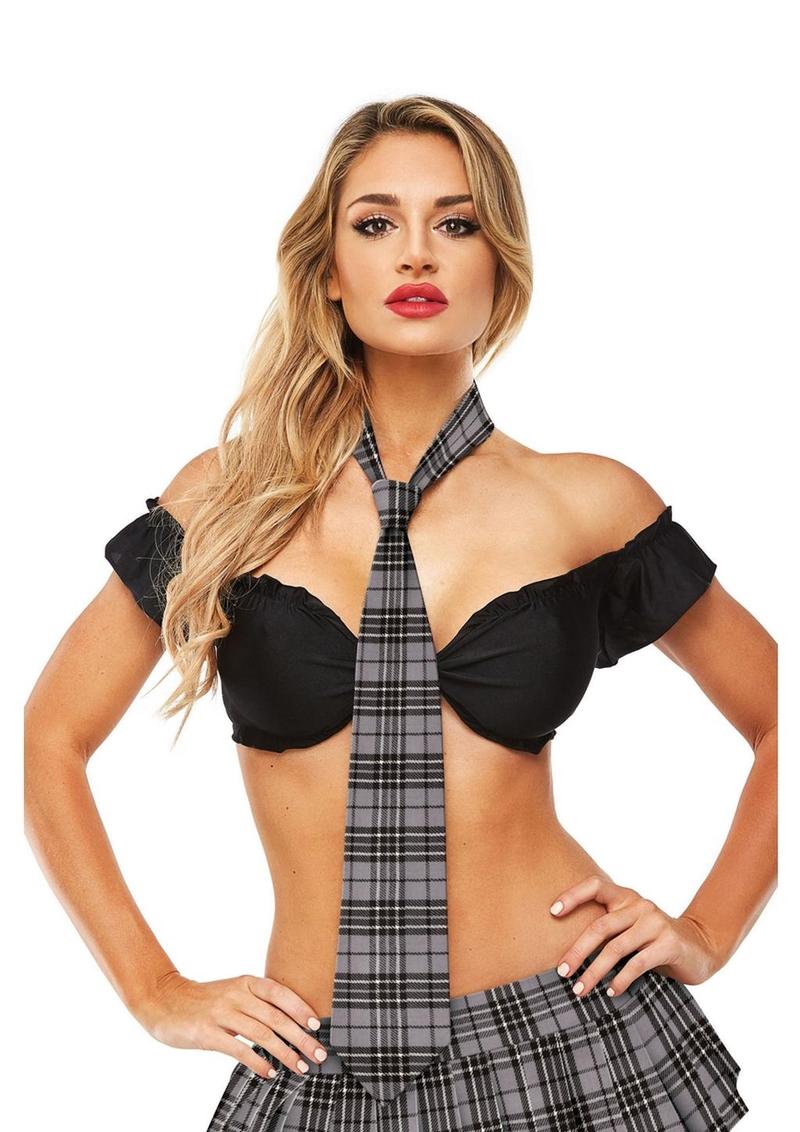 Teacher's Pet Schoolgirl Plaid Tie - Image 6